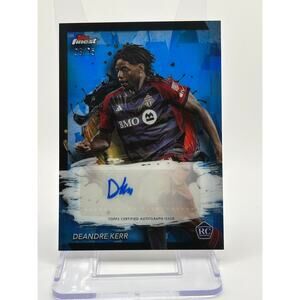 2024 Topps Finest MLS Deandre Kerr Rookie Blue Refractor Auto 29/75 SP RC